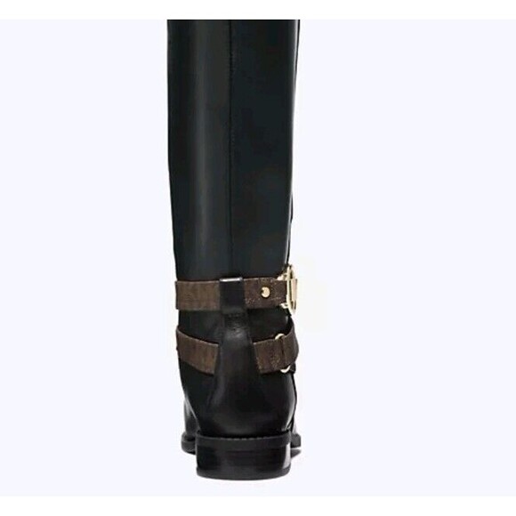 Michael Kors Rory Leather Riding Boot Women’s Size 6 New In Box Black Tan - Picture 10 of 10
